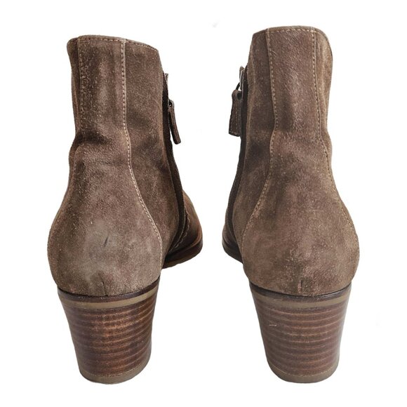 HENRY CUIR BROWN SUEDE BOOTIES (37) - Picture 4 of 11